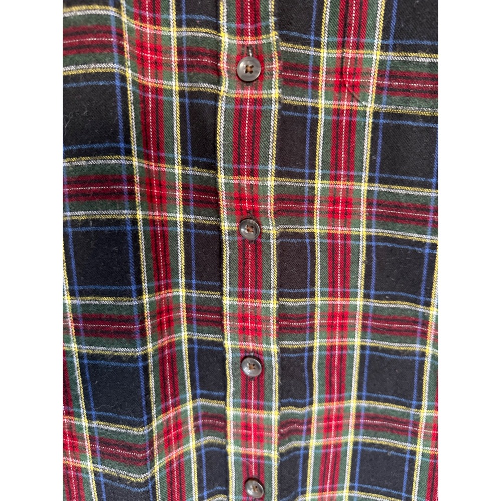 LL Bean Men's Flannel Button Down Shirt Large Slightly Fitted Scotch Plaid Cabin - Picture 2 of 11